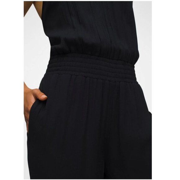 Prana Women's Fernie Wide Leg Jumpsuit Swim Cover Up Strappy Black Small NWT - Picture 2 of 5